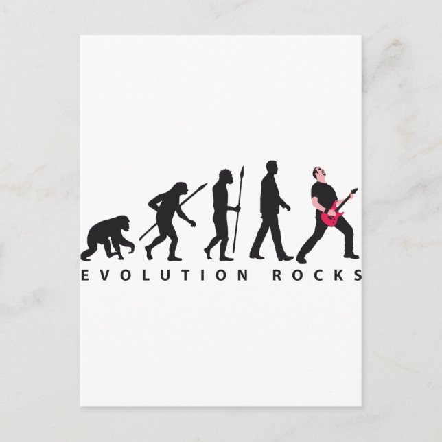 Carte Postale évolution e-guitare rock (Devant)