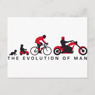 Carte Postale evolution of mocycle bicycle