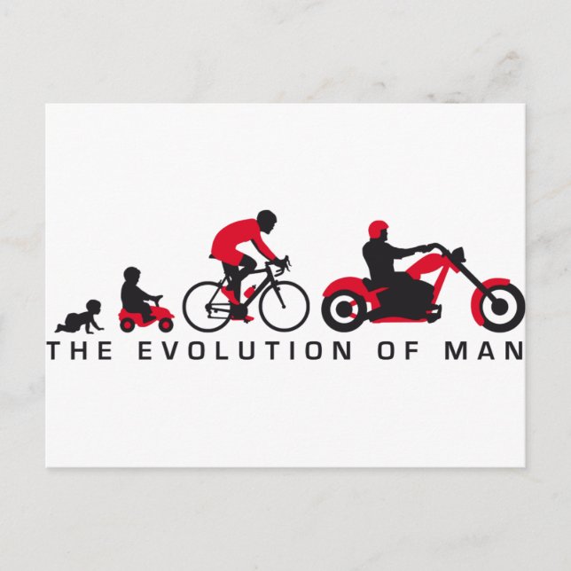 Carte Postale evolution of mocycle bicycle (Devant)