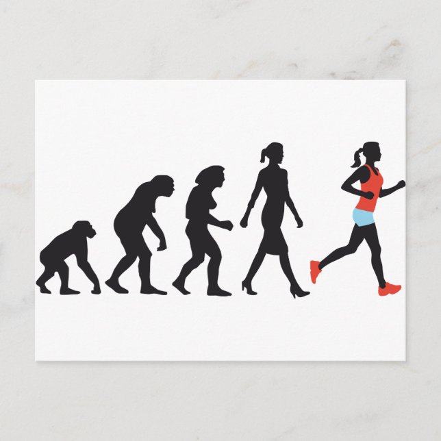 Carte Postale evolution of womale female jogging (Devant)
