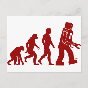 Carte Postale Évolution robotique - de l'homme aux robots