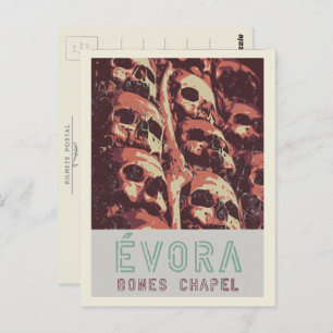 Carte Postale Evora Bones Chapelle illustration Portugal