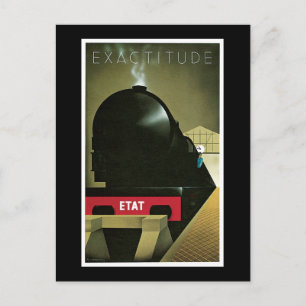 Carte Postale Exactitude Poster ferroviaire Vintage