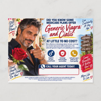 Carte Postale Examen de la couverture Medicare de Viagra & Ciali