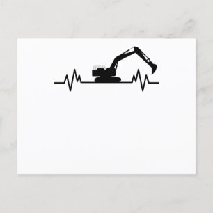 Carte Postale Excavateur Heartbeat Motif Constructeur Cadeau