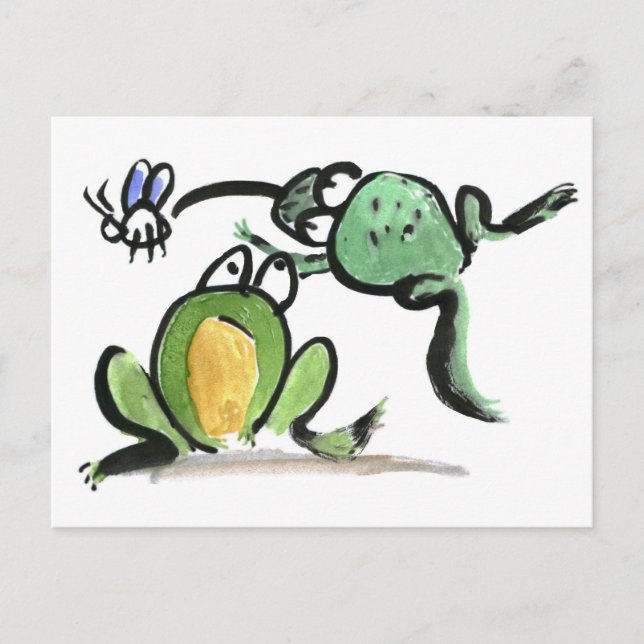 Carte Postale Excusez-moi ! "Venir à travers" dit une grenouille (Devant)