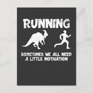 Carte Postale Exécution de Dinosaures Motivation Runner Dino