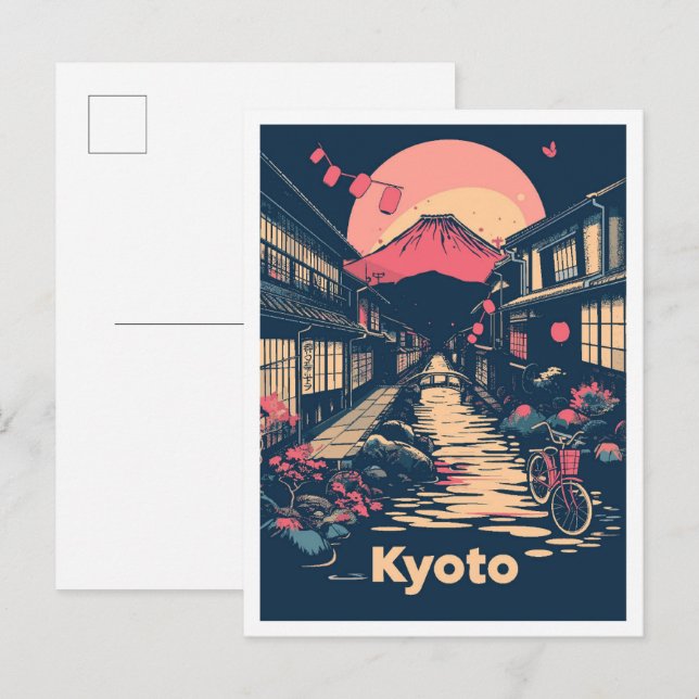 Carte Postale Exemple de Vintage voyage d'art Kyoto Japon (Devant / Derrière)