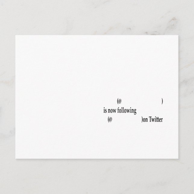 Carte Postale Exemple suivant sur Twitter Ajouter du texte (Devant)