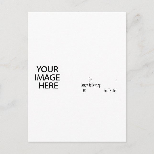Carte Postale Exemple suivant sur Twitter Ajouter image et texte (Devant)