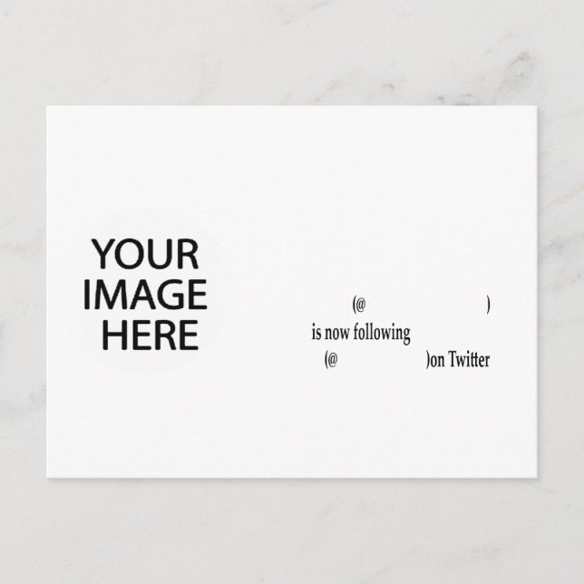 Carte Postale Exemple suivant sur Twitter Ajouter image et texte (Devant)