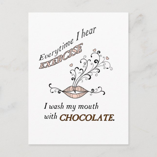 Carte Postale Exercice Au Chocolat (Devant)