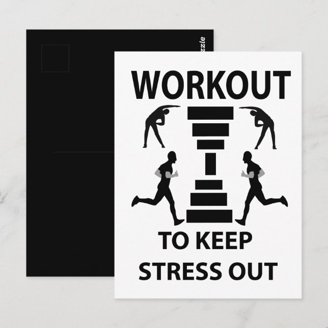 Carte Postale Exercice de forme physique en salle de sport (Devant / Derrière)