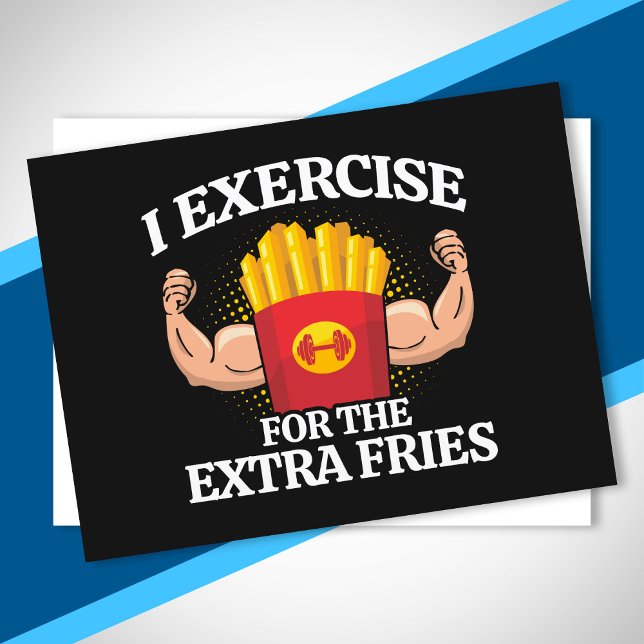 Carte Postale Exercice pour des Frites Supplémentaires - Mème dr (Créateur téléchargé)