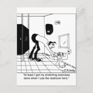 Carte Postale Exercices d'étirement dans des toilettes