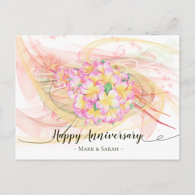 Carte Postale Exotic Plumeria Flower Abstract (Devant)