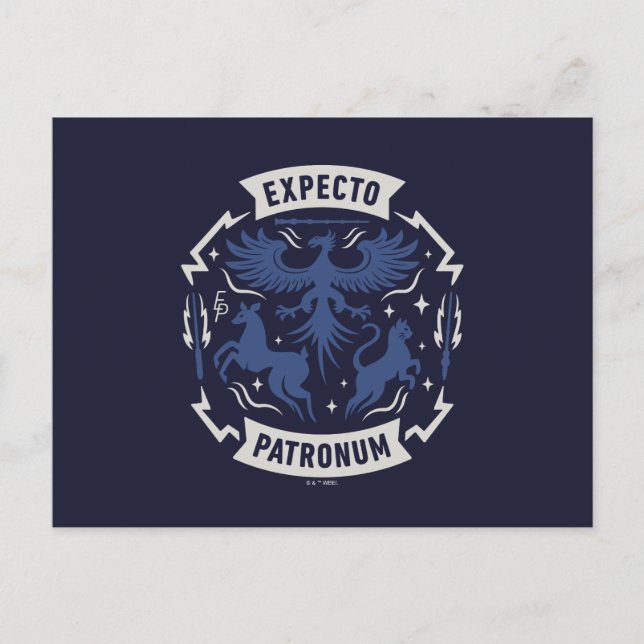 Carte Postale Expecto Patronum Graphisme Silhouette Vintage (Devant)