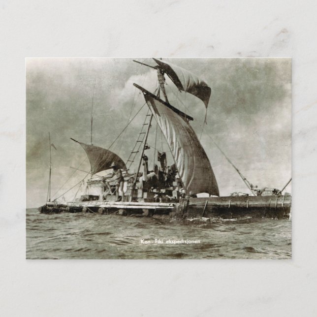 Carte Postale Expedition de Kontiki, Thor Heyerdahl, 1947 (Devant)