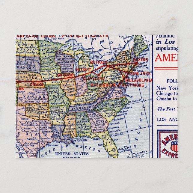 CARTE POSTALE EXPÉDITION D'EXPRESS AMÉRICAINS (Devant)