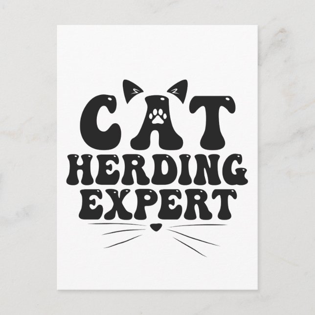 Carte Postale Expert drôle de troupeau de chats humoristique ama (Devant)