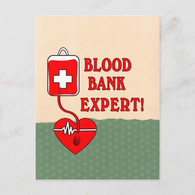 CARTE POSTALE EXPERT EN BANQUE SANGUINE (Devant)