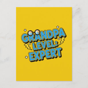 Carte Postale expert niveau papy (style cartoon)