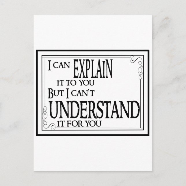 Carte Postale Expliquer ou comprendre (Devant)