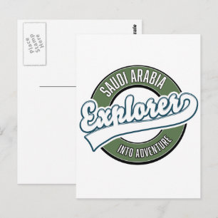 Carte Postale explorateur d'Arabie saoudite dans le logo d'avent