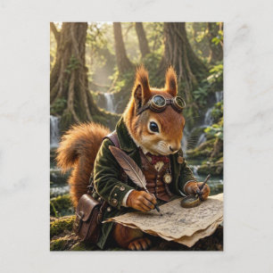Carte Postale Explorateur Écureuil Steampunk Mignon