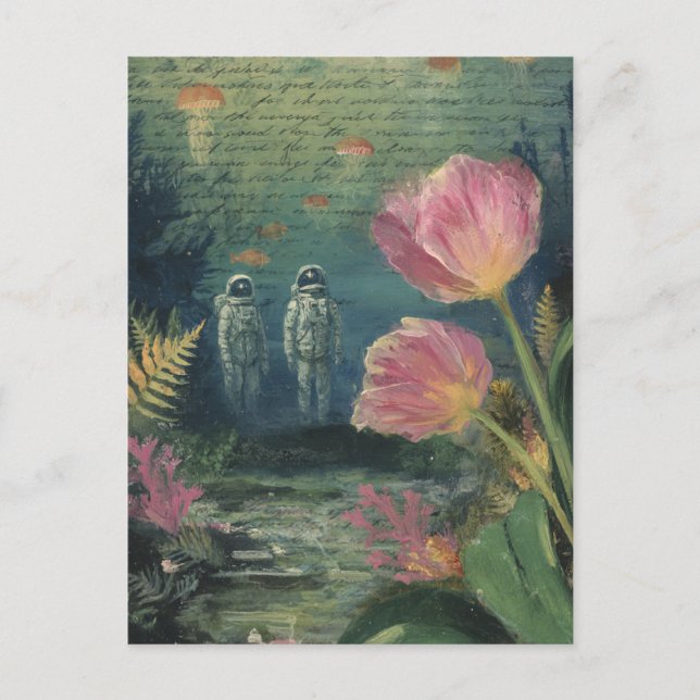 Carte Postale Explorateurs de tulipes sous-marines Collage (Devant)