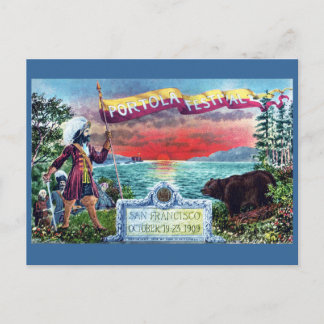 Carte Postale Explorateurs du Festival Portola et ours à SF Bay