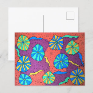 Carte Postale Exploration des profondeurs Colorful Abstrait