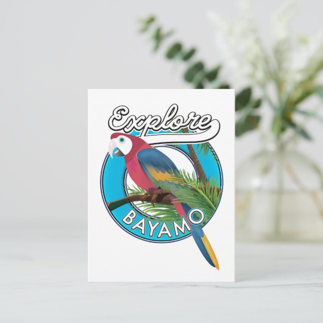 Carte postale Explore Hawaii retro logo (Debout devant)