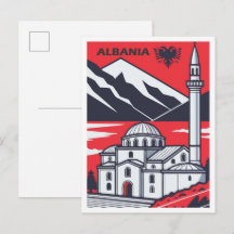 Explorer l'Albanie Illustration de voyage vintage