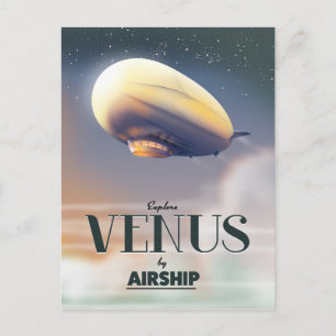 Carte Postale Explorer Vénus en dirigeable