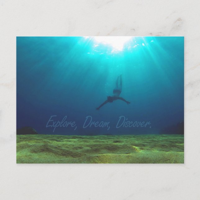 Carte Postale Explorez, Rêvez, Découvrez - Snorkel (Devant)