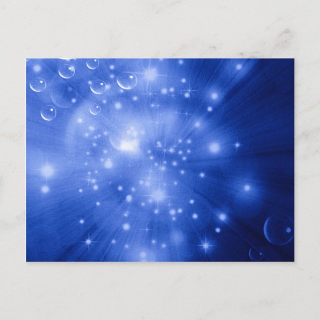 Carte Postale Explosion de Galaxie Bleu Cobalt (Devant)