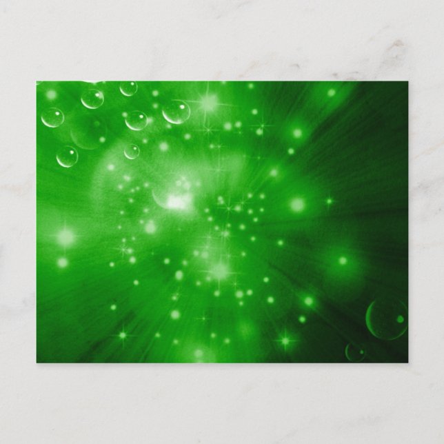 Carte Postale Explosion de galaxie vert citron (Devant)