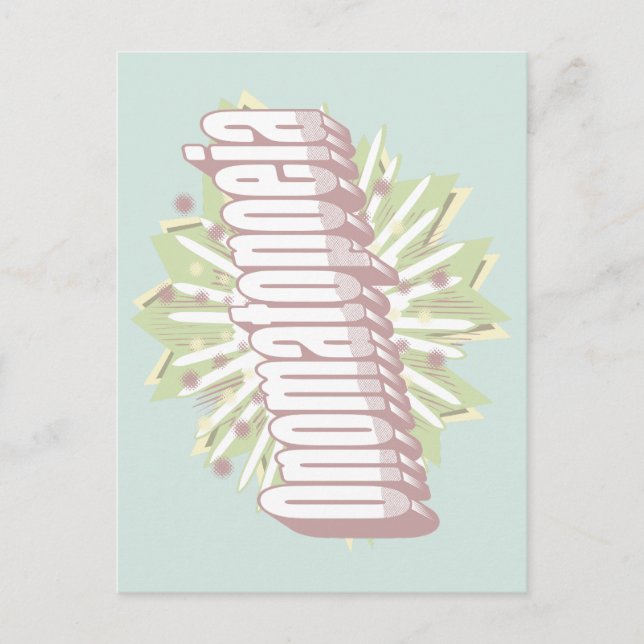 Carte Postale Explosion d'onomatopée Langue anglaise  (Devant)