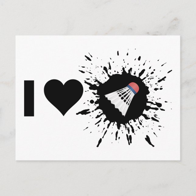 Carte Postale Explosive I Love Badminton (Devant)