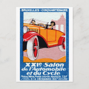 Carte Postale Exposition automobile de Bruxelles 1927