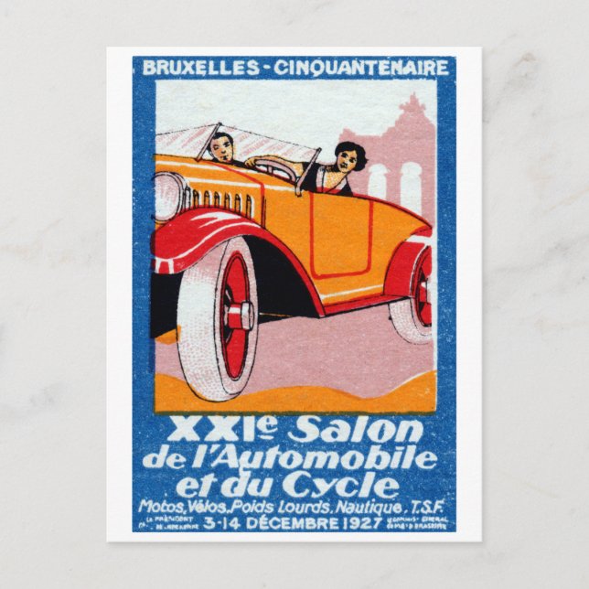 Carte Postale Exposition automobile de Bruxelles 1927 (Devant)
