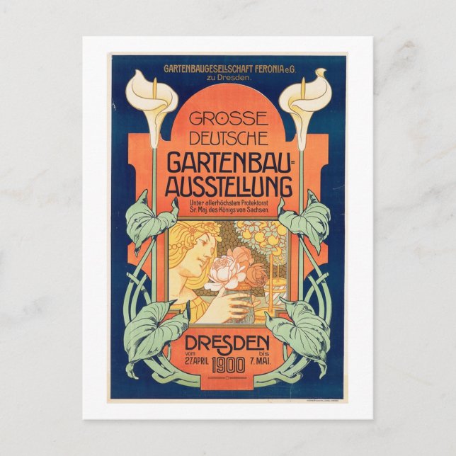 Carte Postale Exposition de jardinage, Dresden 1900 Vintage (Devant)
