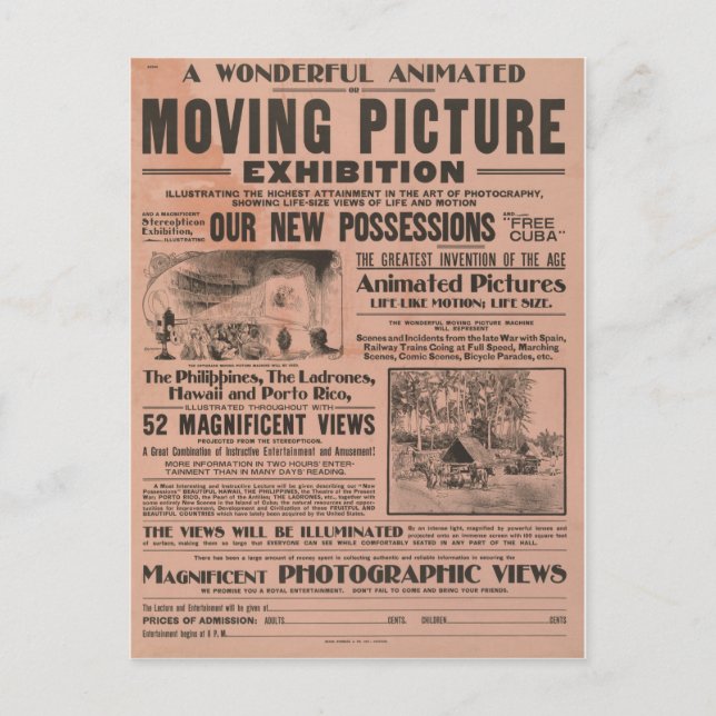 Carte Postale Exposition d'images de déplacement vintage (Devant)