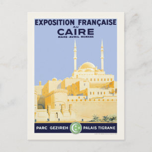 Carte Postale Exposition francaise au Caire Poster vintage 1929