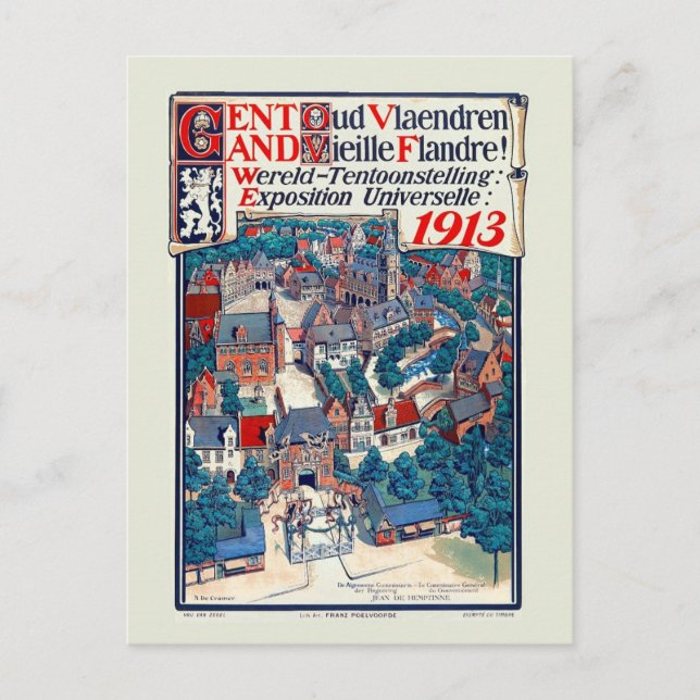 Carte Postale Exposition universelle de Gand 1913 Vieille Flandr (Devant)