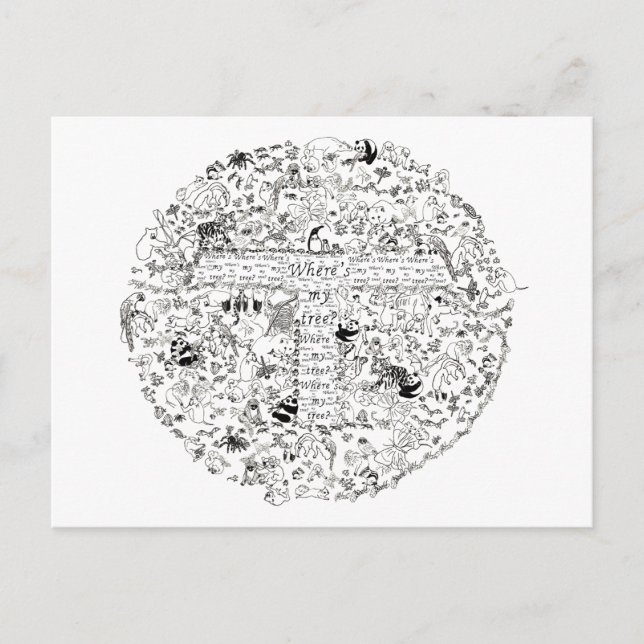 Carte Postale Express Animals Trees (Devant)