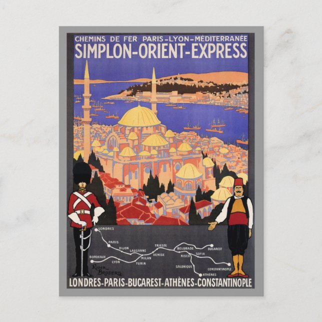Carte Postale Express du Simplon à Constantinople (Devant)