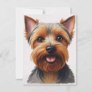 Carte Postale Expressif gros plan Yorkshire Terrier Portrait de 