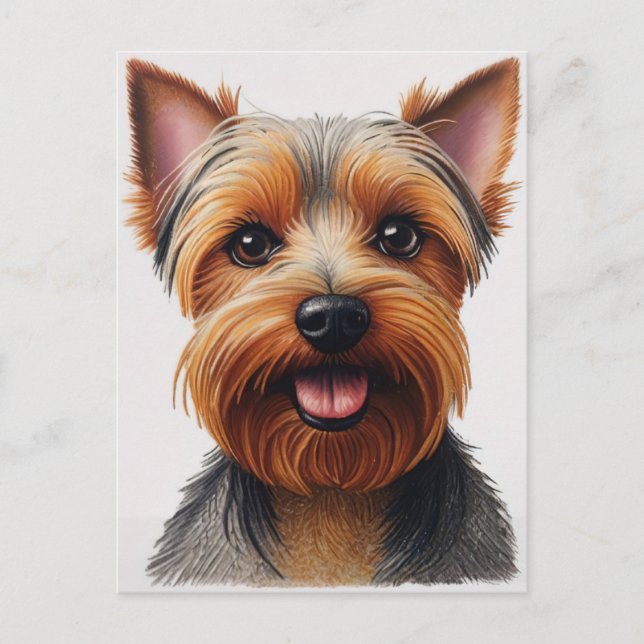 Carte Postale Expressif gros plan Yorkshire Terrier Portrait de  (Devant)